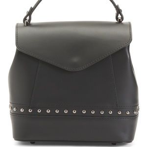 New Massei Italy LEATHER studded backpack black 9”H-9”W